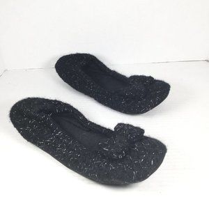Women’s Bow Detail Slippers Black Size Large